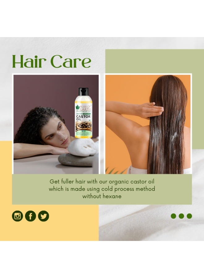 Bliss of Earth Cold Pressed Castor Oil For Hair 100ml | 100% Pure Natural Castor Hair Oil | Thick Hair & Scalp Care Oil | Eyebrow & Eyelash Oil | Hexane Free | - Image 5